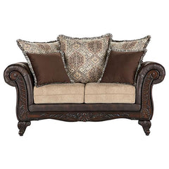 Best Furniture Outlet - Coaster - Elmbrook Upholstered Rolled Arm Loveseat Brown - 508572