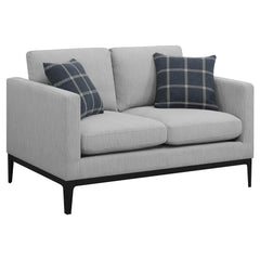 Best Furniture Outlet - Coaster - Apperson Upholstered Track Arm Loveseat Light Grey - 508682