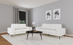 Best Furniture Outlet - Coaster - Jessel 2-piece Chenille Upholstered Sofa Set Ivory - 508801-S2