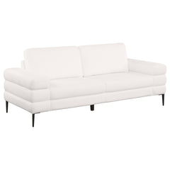 Best Furniture Outlet - Coaster - Jessel Chenille Upholstered Track Arm Sofa Ivory - 508801
