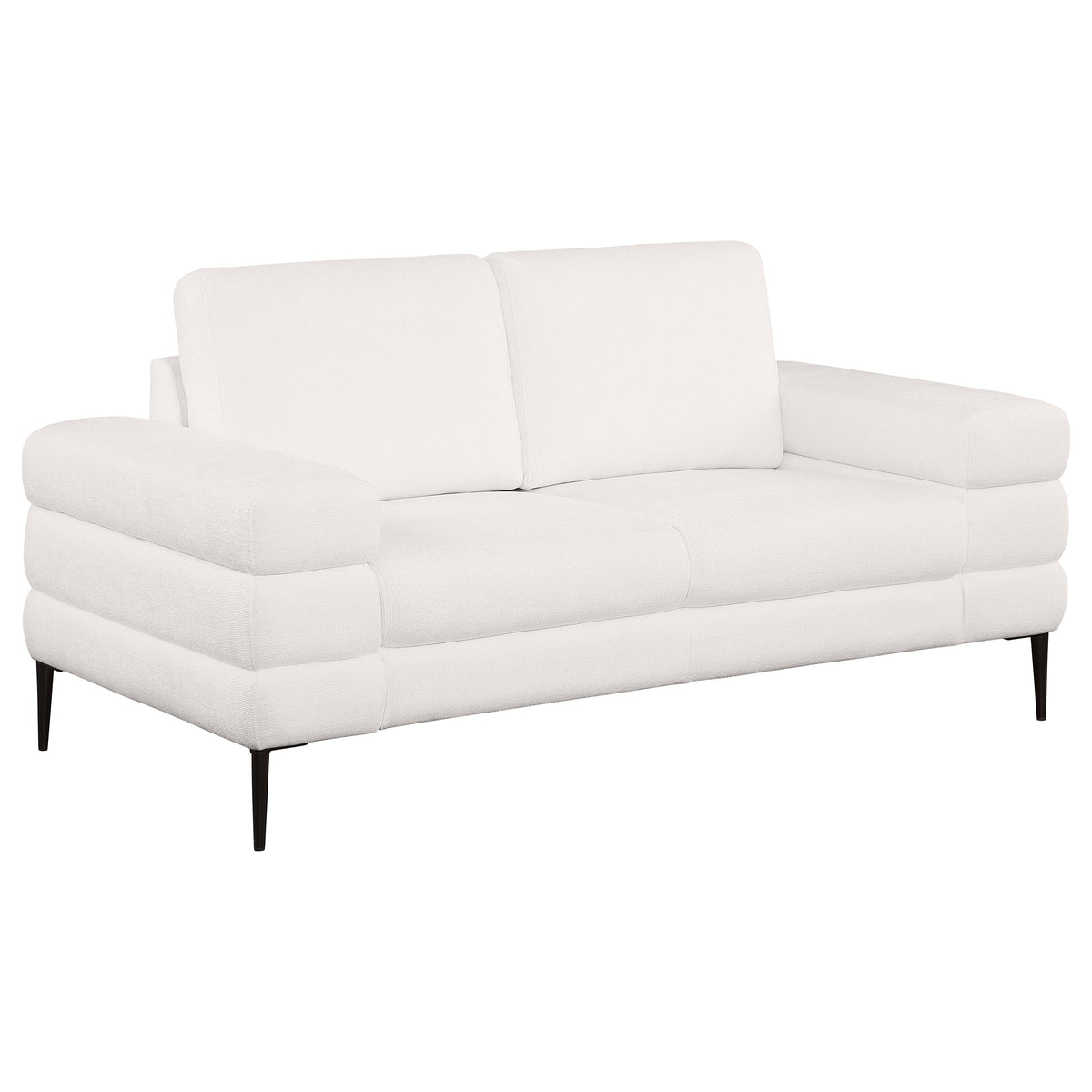 Best Furniture Outlet - Coaster - Jessel Chenille Upholstered Track Arm Loveseat Ivory - 508802