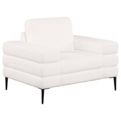 Best Furniture Outlet - Coaster - Jessel Chenille Upholstered Track Arm Chair Ivory - 508803
