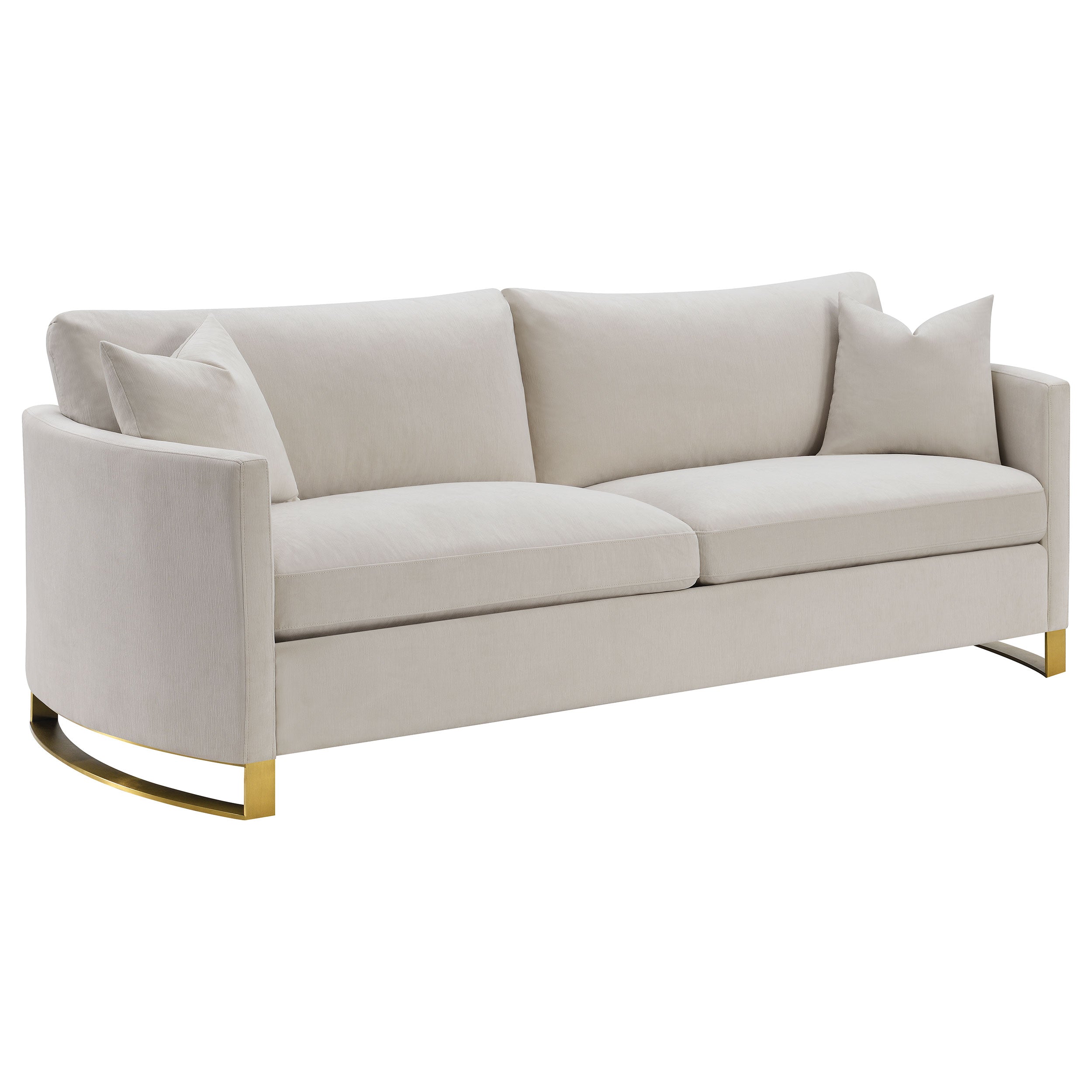 Best Furniture Outlet - Coaster - Corliss Upholstered Curved Track Arm Sofa Beige - 508821