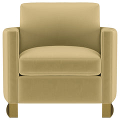 Corliss Upholstered Curved Track Arm Chair Camel
