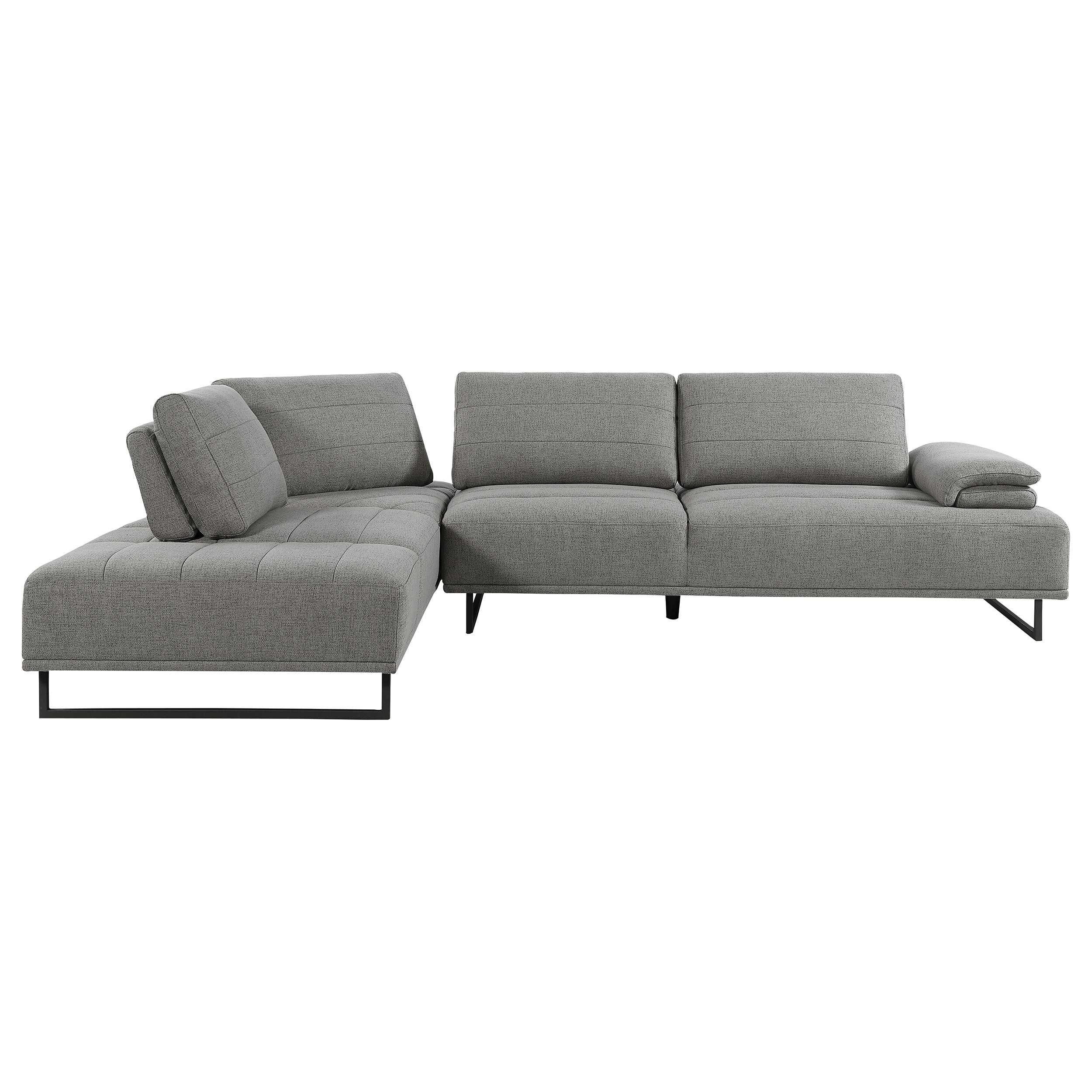 Best Furniture Outlet - Coaster - Arden Upholstered Sectional Sofa with Adjustable Back Taupe - 508888