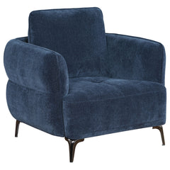 Best Furniture Outlet - Coaster - Lively Chenille Upholstered Modern Track Arm Chair Blue - 509043