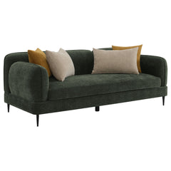 Best Furniture Outlet - Coaster - Jade Chenille Upholstered Modern Track Arm Sofa Green - 509131