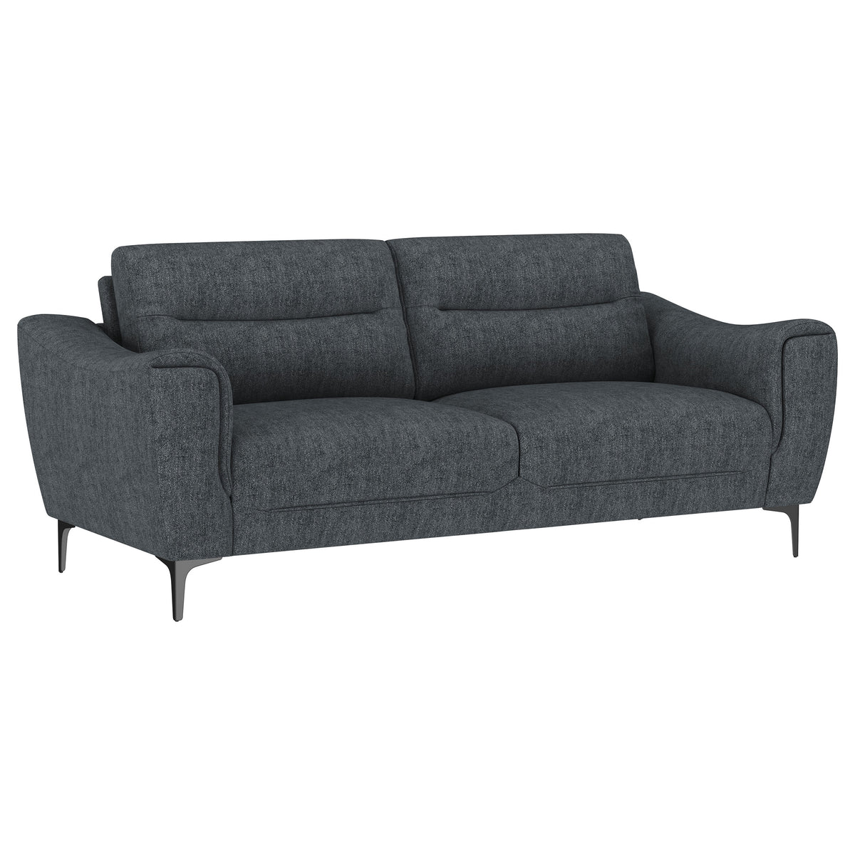 Best Furniture Outlet - Coaster - Nolan Upholstered Sloped Track Arm Sofa Charcoal - 509281