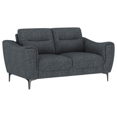 Best Furniture Outlet - Coaster - Nolan Upholstered Sloped Track Arm Loveseat Charcoal - 509282