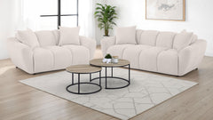 Best Furniture Outlet - Coaster - Destino 2-piece Chenille Splayed Arm Sofa Set Greige - 509301-S2