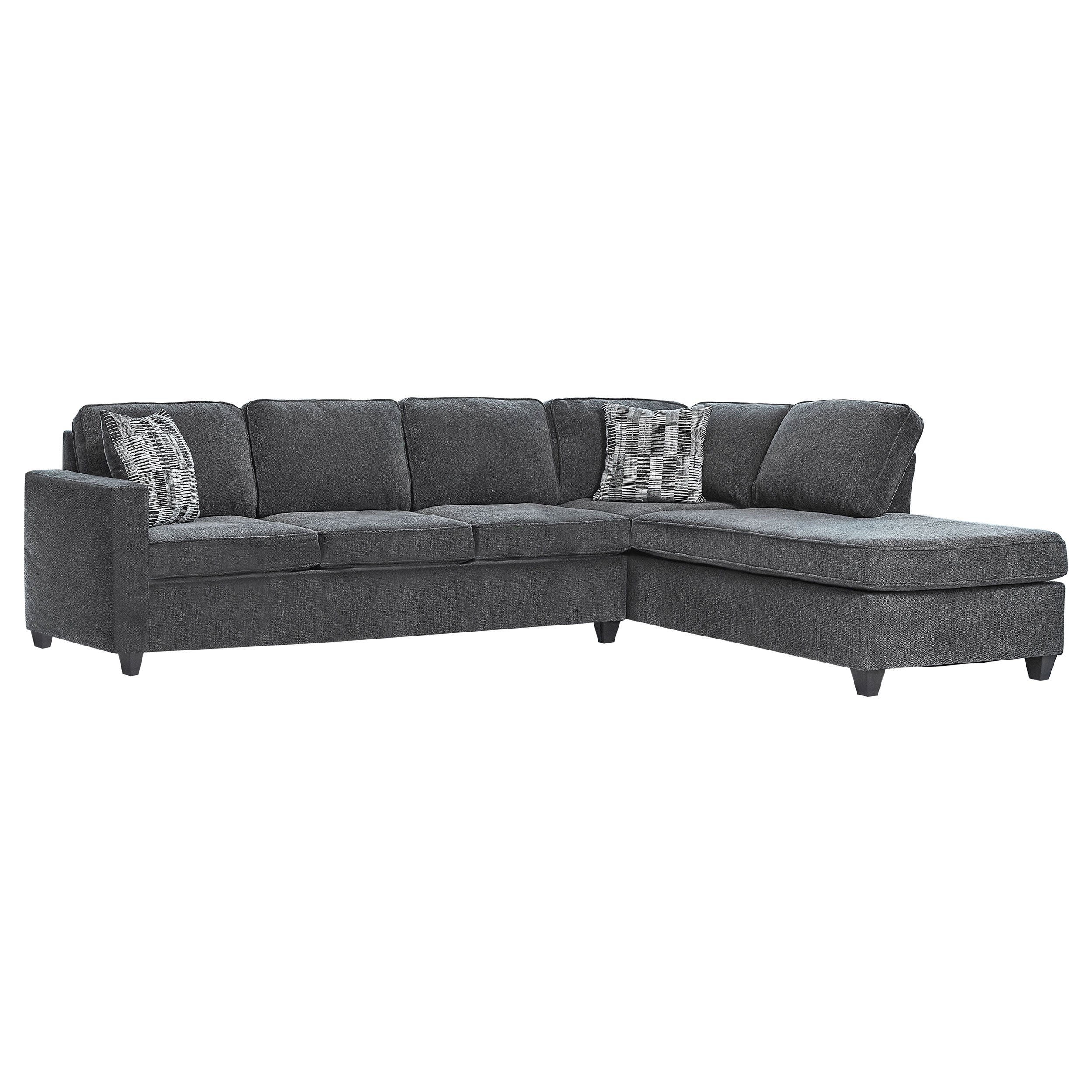 Best Furniture Outlet - Coaster - Mccord Upholstered Track Arm Sectional Sofa Dark Grey - 509347