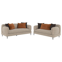 Best Furniture Outlet - Coaster - Jade 2-piece Chenille Upholstered Sofa Set Latte - 509411-S2
