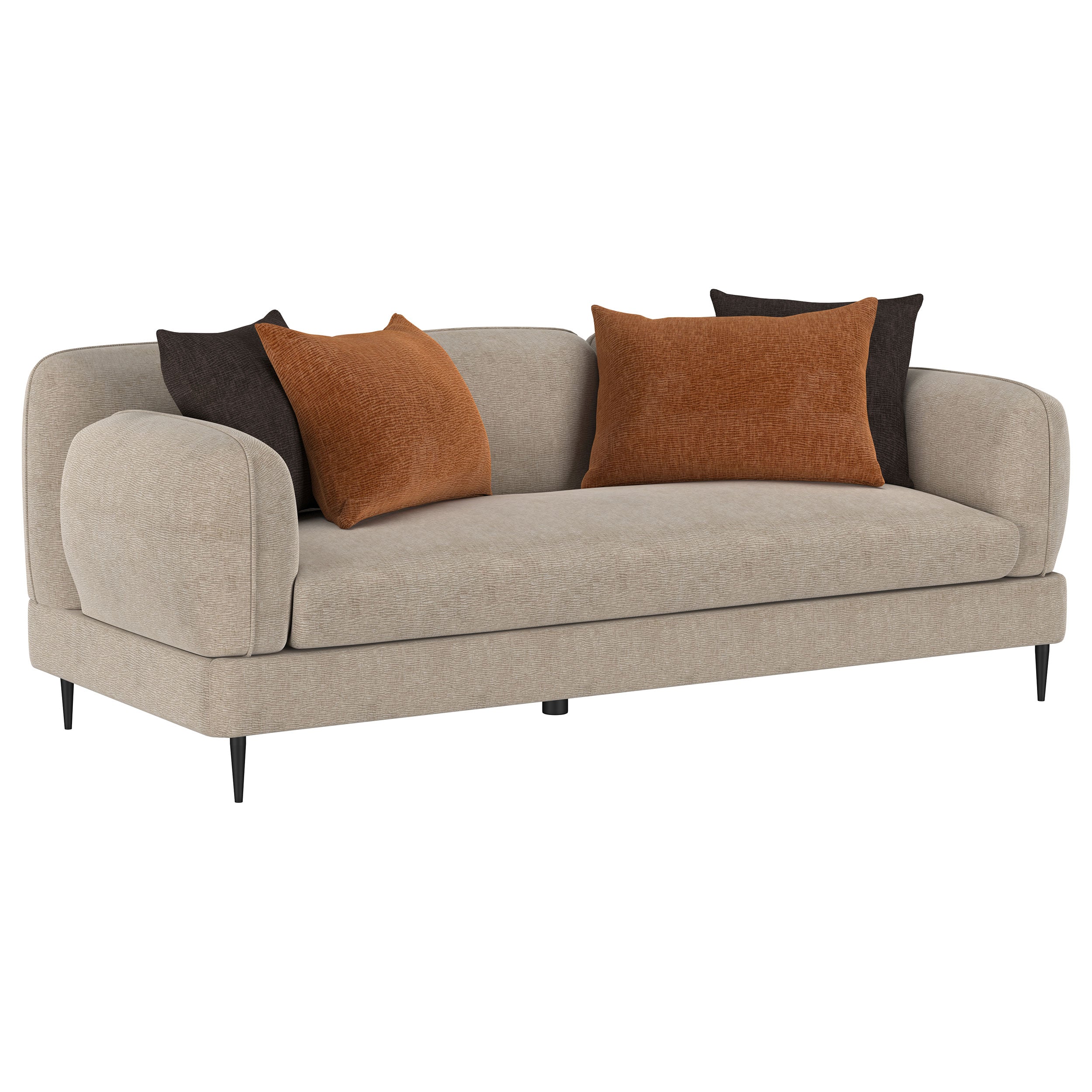 Best Furniture Outlet - Coaster - Jade Chenille Upholstered Sculpted Track Arm Sofa Latte - 509411