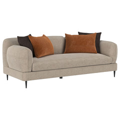 Best Furniture Outlet - Coaster - Jade Chenille Upholstered Sculpted Track Arm Sofa Latte - 509411