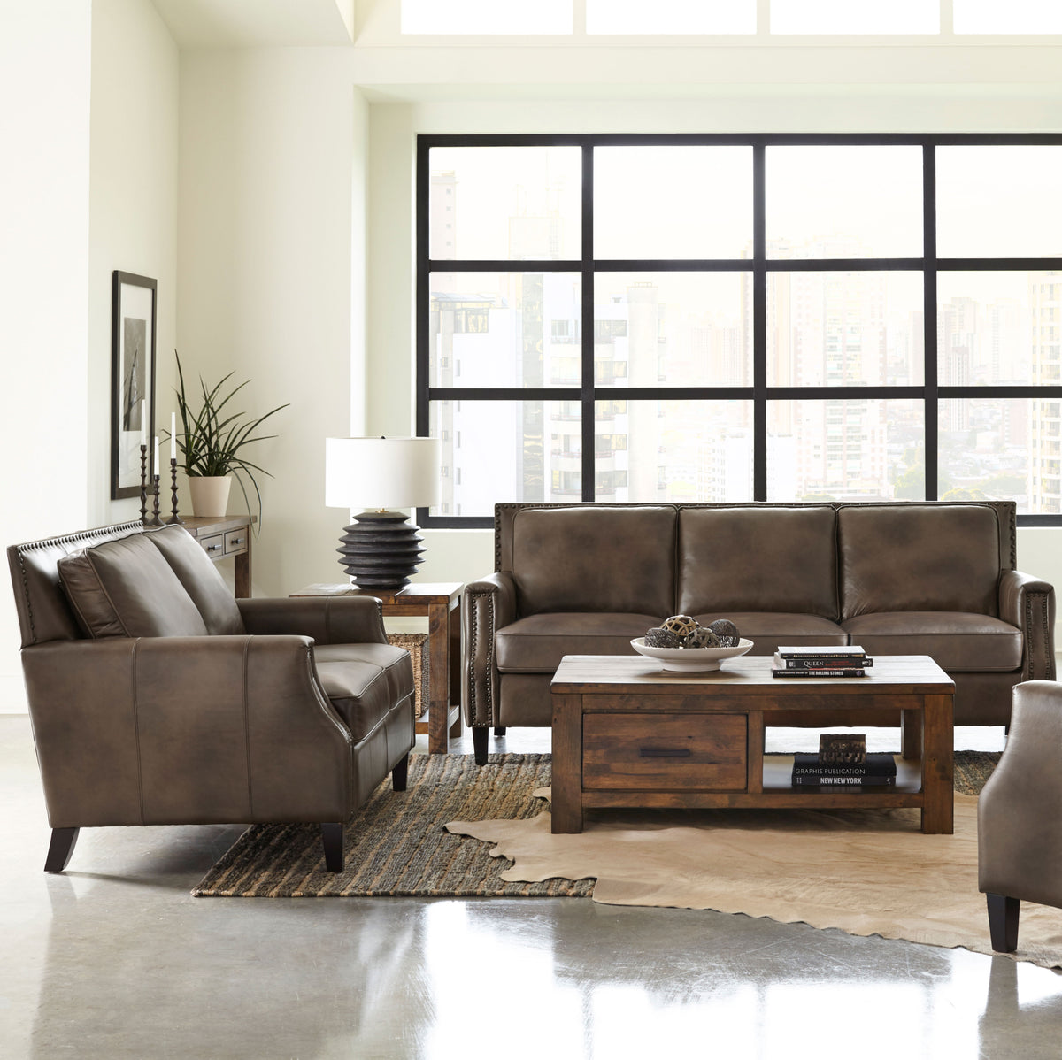 Best Furniture Outlet - Coaster - Leaton 2-piece Upholstered Recessed Arm Sofa Set Brown Sugar - 509441-S2
