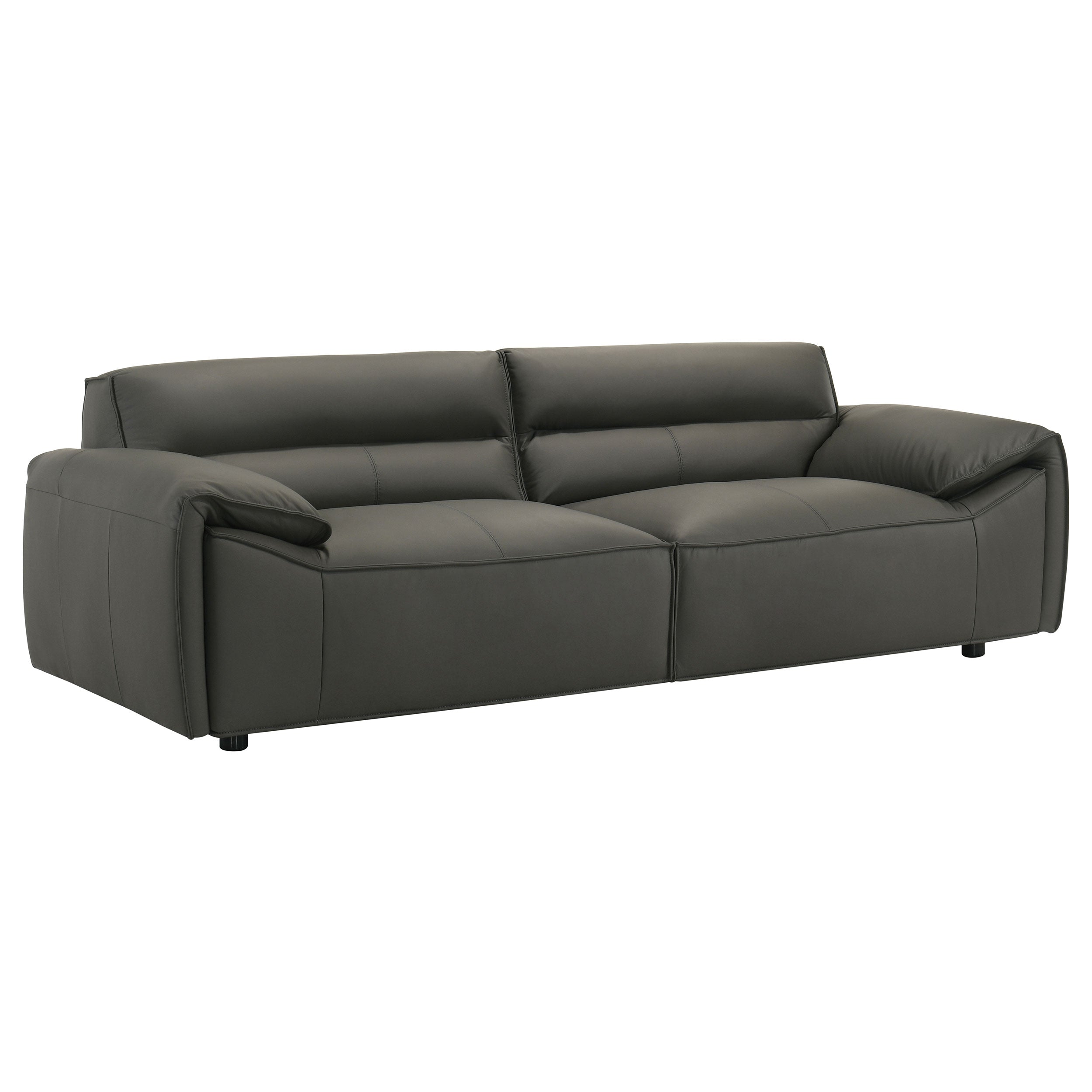 Best Furniture Outlet - Coaster - Buxton Top Grain Leather Upholstered Sofa Graphite - 509504