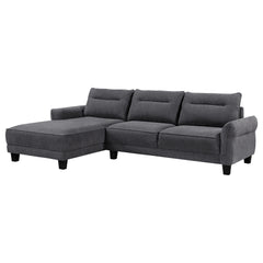 Best Furniture Outlet - Coaster - Caspian Upholstered Curved Arm Chaise Sectional Sofa Grey - 509540