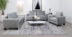 Best Furniture Outlet - Coaster - Davis 3-piece Upholstered Rolled Arm Sofa Grey - 509634-S3
