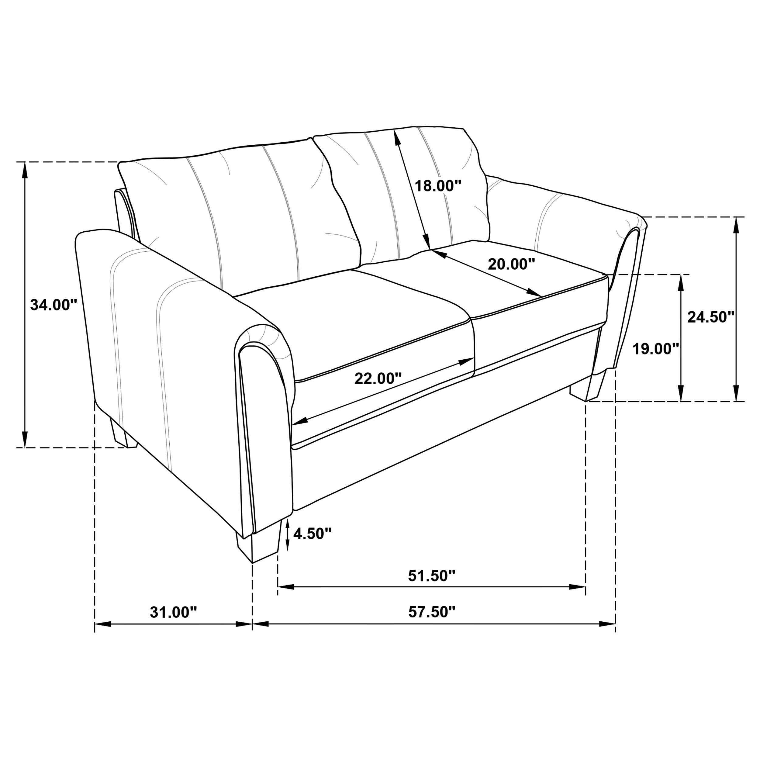 Davis 3-piece Upholstered Rolled Arm Sofa Grey