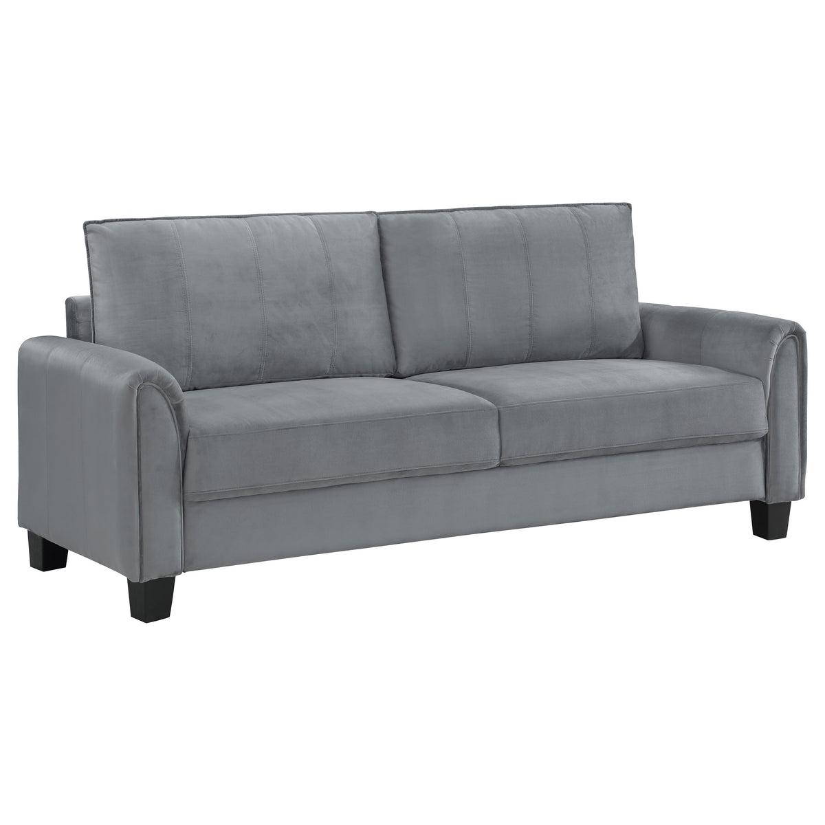 Best Furniture Outlet - Coaster - Davis Upholstered Rolled Arm Sofa Grey - 509634