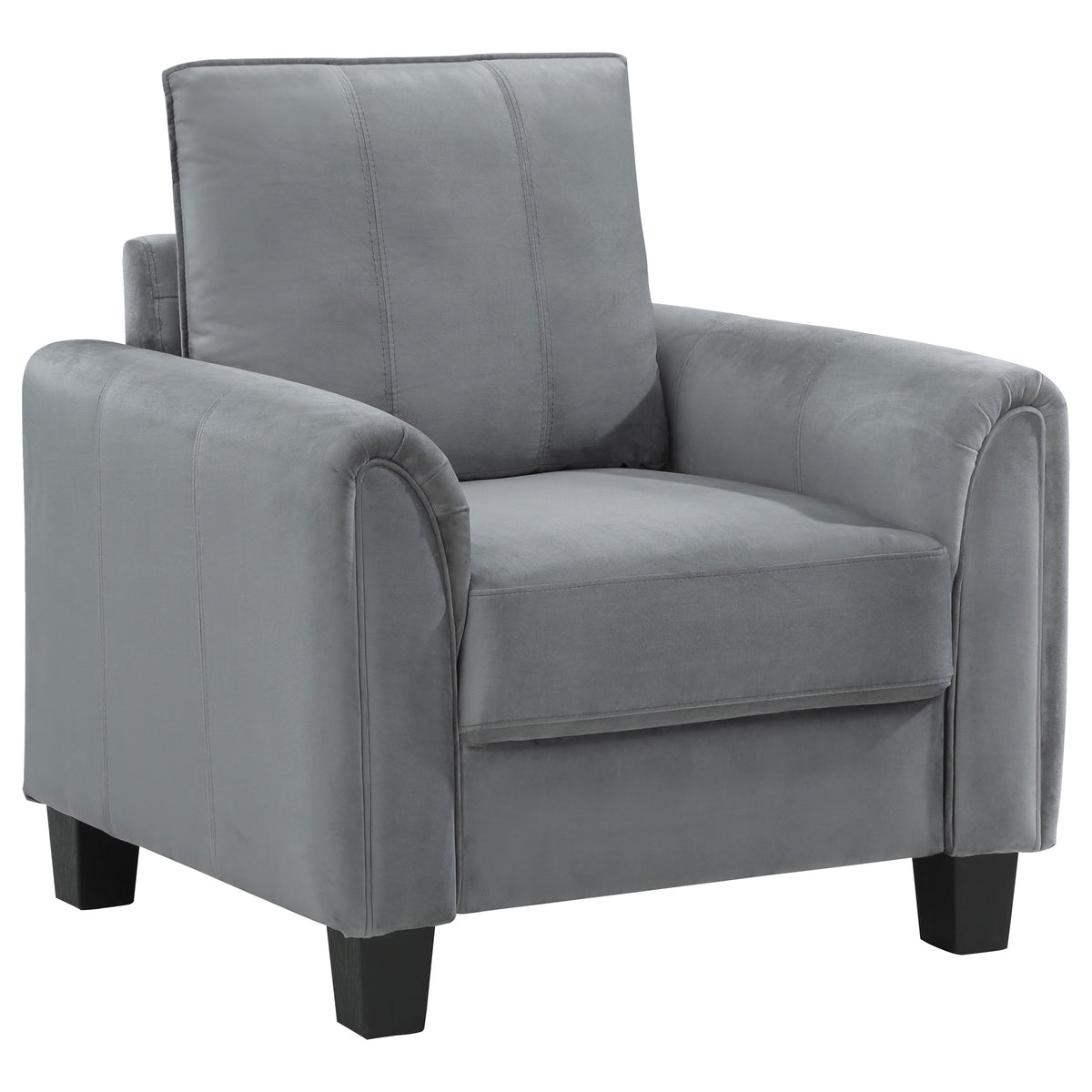 Best Furniture Outlet - Coaster - Davis Upholstered Rolled Arm Accent Chair Grey - 509636