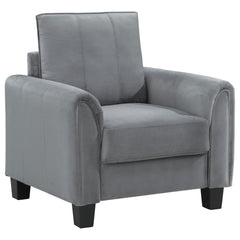 Best Furniture Outlet - Coaster - Davis Upholstered Rolled Arm Accent Chair Grey - 509636