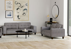 Best Furniture Outlet - Coaster - Deerhurst 2-piece Upholstered Track Arm Sofa Set Charcoal - 509641-S2