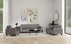 Best Furniture Outlet - Coaster - Deerhurst 3-piece Upholstered Track Arm Sofa Set Charcoal - 509641-S3