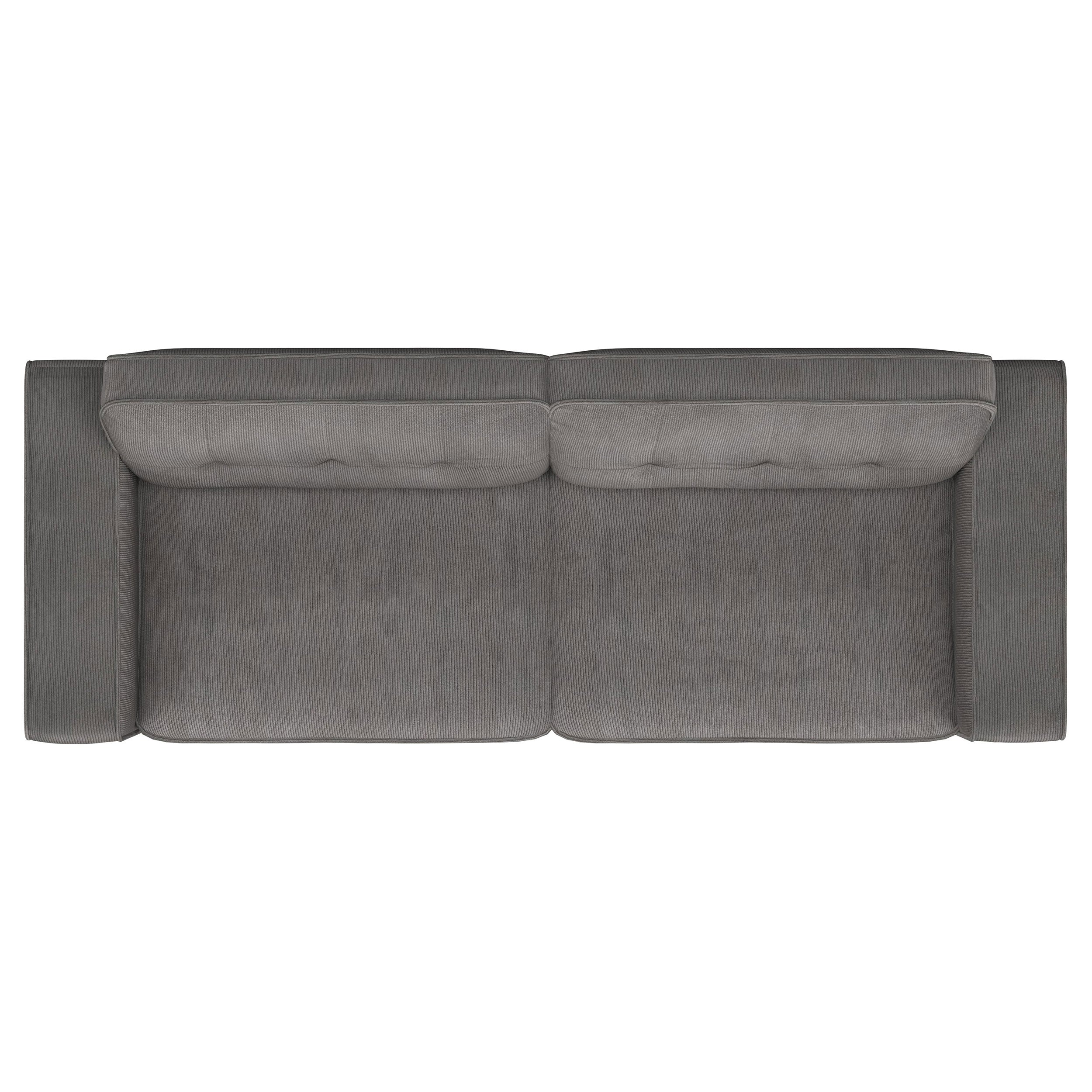 Deerhurst 3-piece Upholstered Track Arm Sofa Set Charcoal