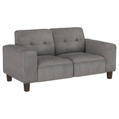 Best Furniture Outlet - Coaster - Deerhurst Upholstered Track Arm Tufted Loveseat Charcoal - 509642