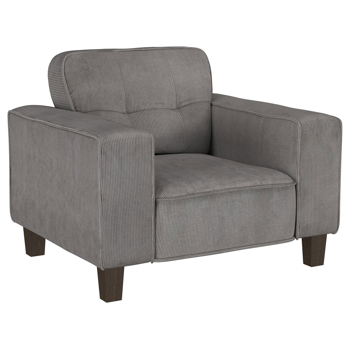 Best Furniture Outlet - Coaster - Deerhurst Upholstered Track Arm Tufted Accent Chair Charcoal - 509643