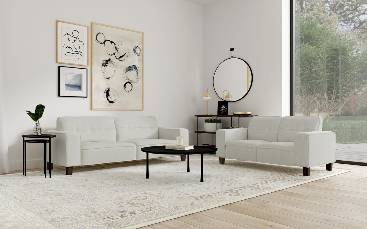 Best Furniture Outlet - Coaster - Deerhurst 2-piece Upholstered Track Arm Sofa Set Greige - 509647-S2