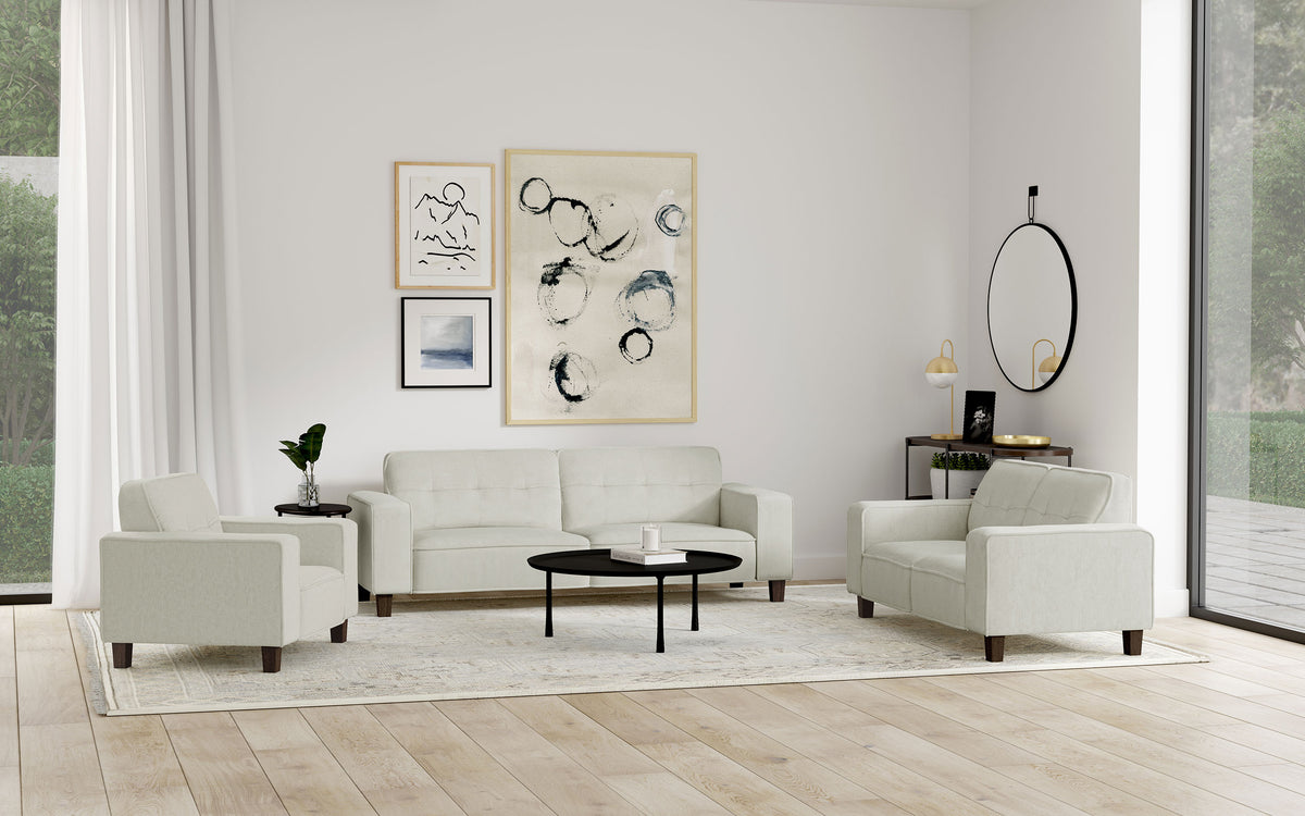 Best Furniture Outlet - Coaster - Deerhurst 3-piece Upholstered Track Arm Sofa Set Greige - 509647-S3