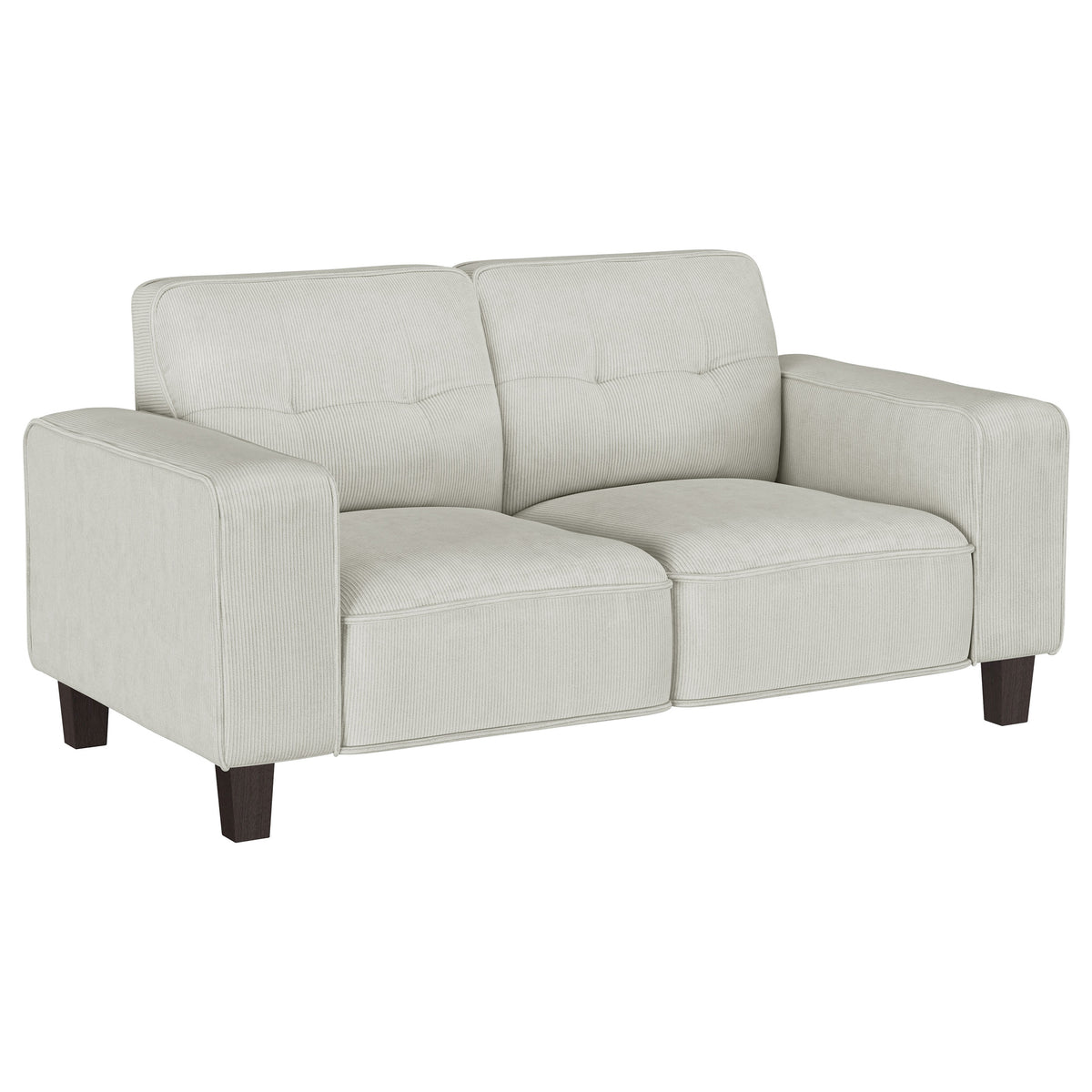 Best Furniture Outlet - Coaster - Deerhurst Upholstered Track Arm Tufted Loveseat Greige - 509648