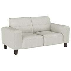 Best Furniture Outlet - Coaster - Deerhurst Upholstered Track Arm Tufted Loveseat Greige - 509648