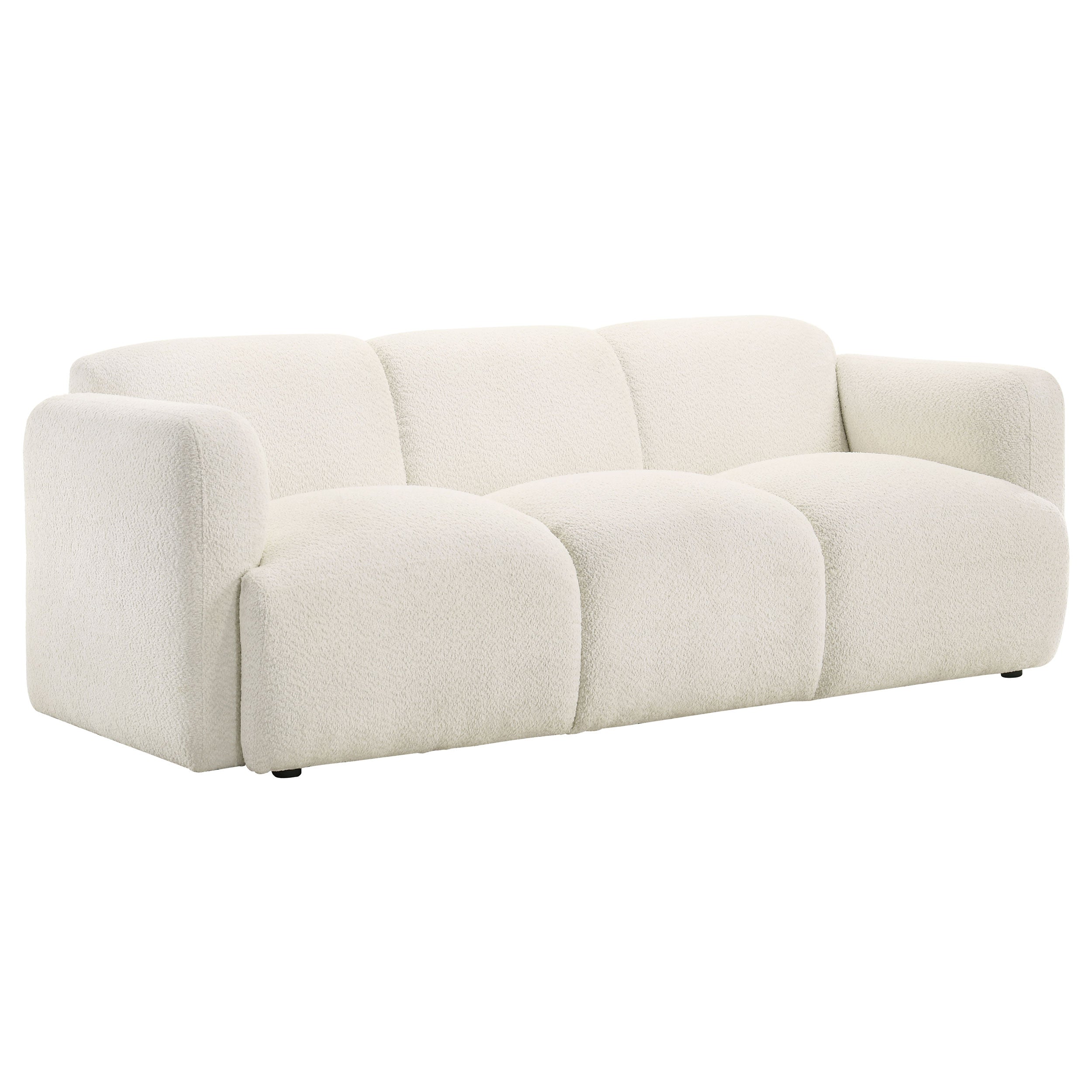 Best Furniture Outlet - Coaster - Dorset Fabric Upholstered Round Track Arm Sofa White - 509811