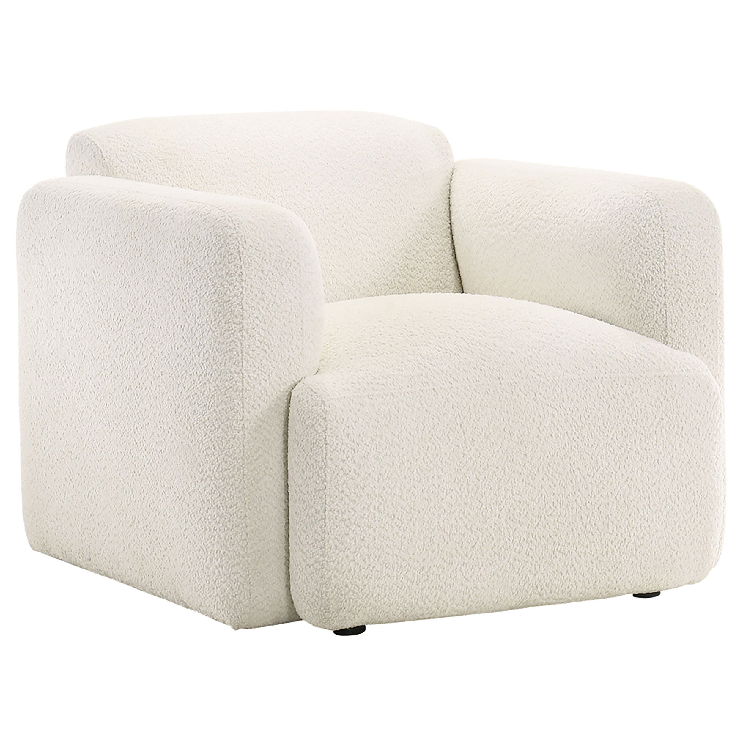 Best Furniture Outlet - Coaster - Dorset Fabric Upholstered Round Track Arm Accent Chair White - 509813