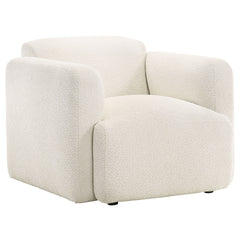 Best Furniture Outlet - Coaster - Dorset Fabric Upholstered Round Track Arm Accent Chair White - 509813