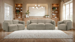 Best Furniture Outlet - Coaster - Dorset 3-piece Upholstered Round Track Arm Sofa Set Brown - 509814-S3