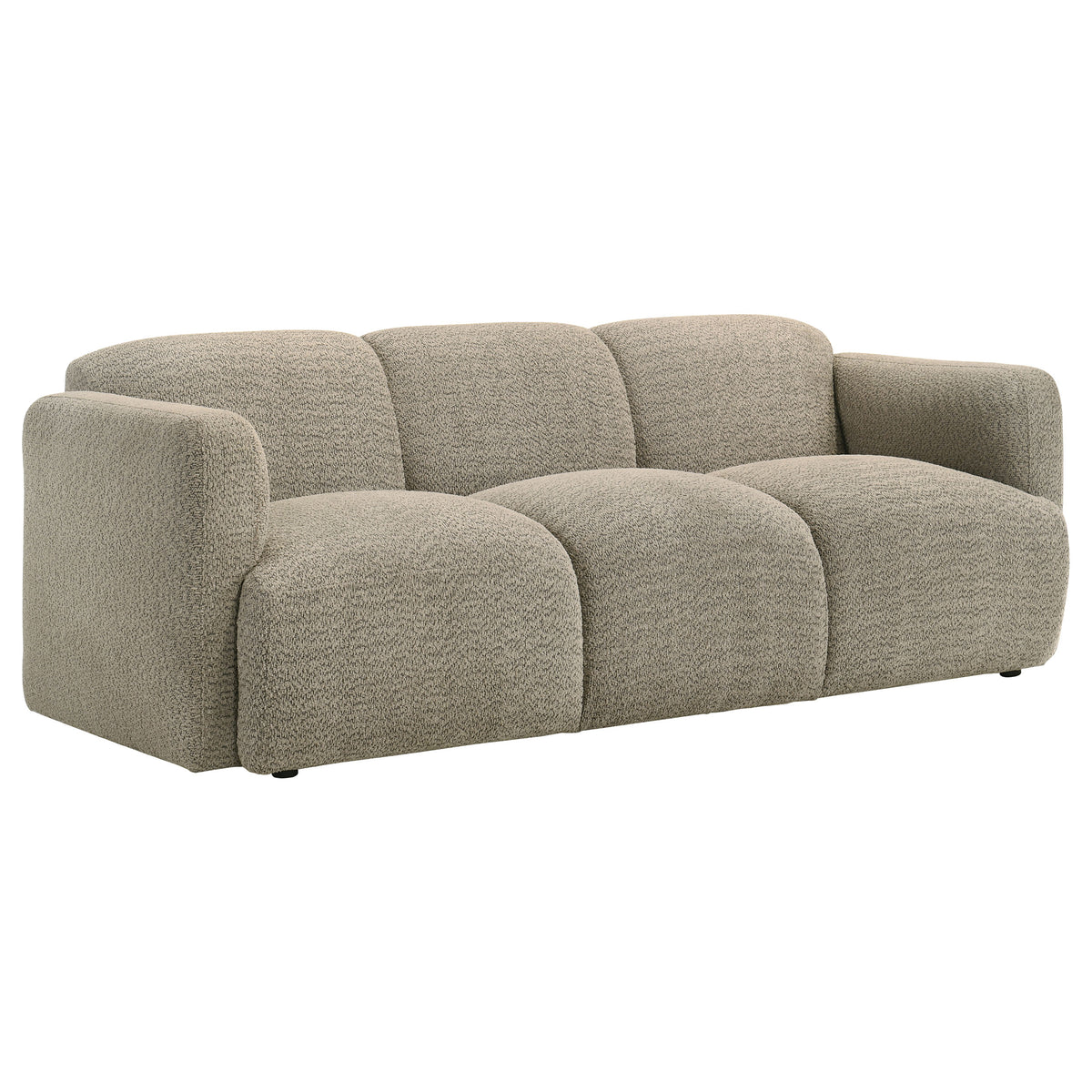 Best Furniture Outlet - Coaster - Dorset Fabric Upholstered Round Track Arm Sofa Brown - 509814