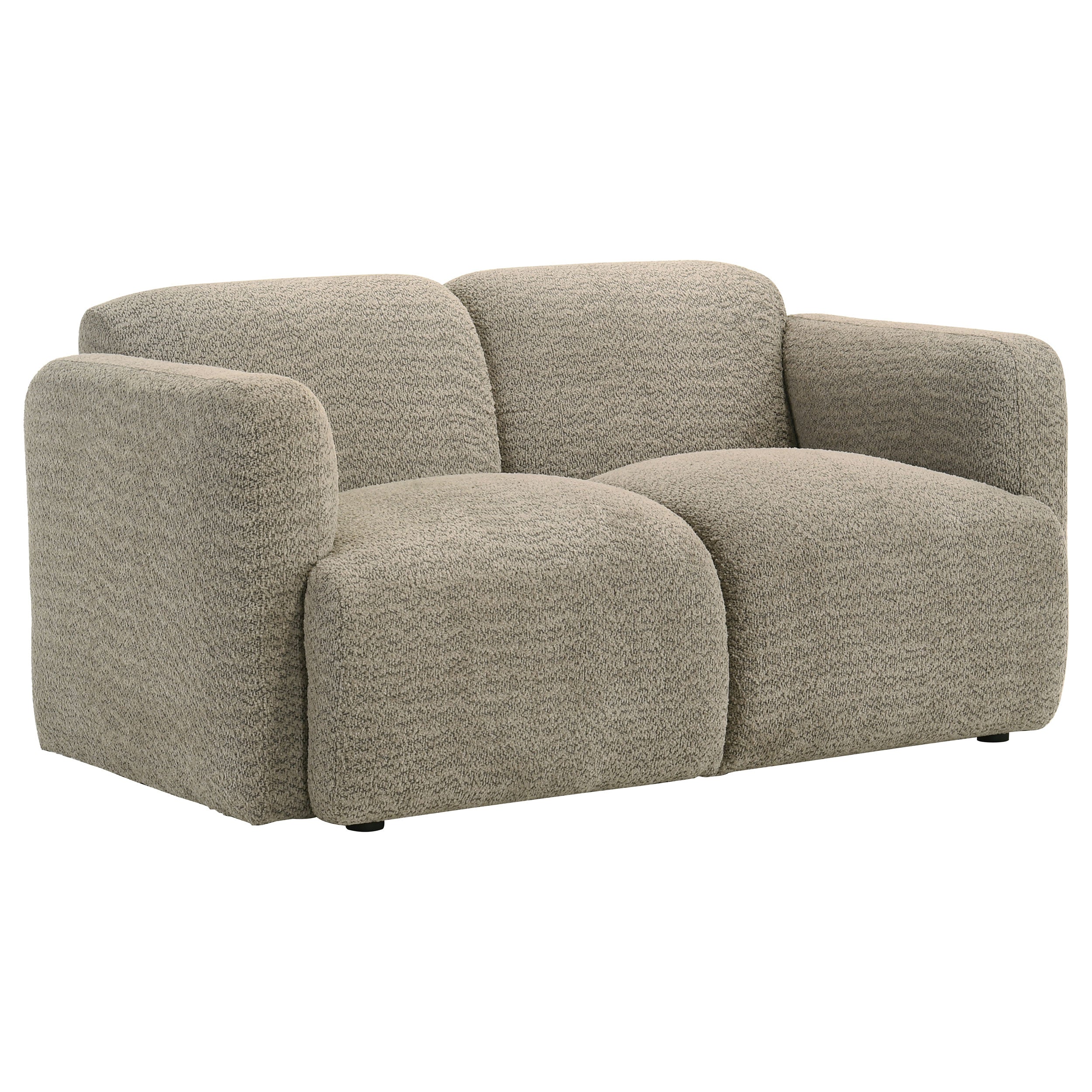 Best Furniture Outlet - Coaster - Dorset Fabric Upholstered Round Track Arm Loveseat Brown - 509815