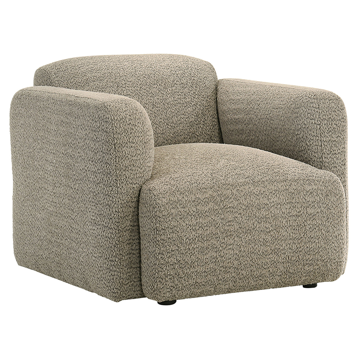 Best Furniture Outlet - Coaster - Dorset Fabric Upholstered Round Track Arm Accent Chair Brown - 509816