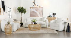 Best Furniture Outlet - Coaster - Isabella 3-piece Faux Sheepskin Upholstered Sofa Set Natural - 509871-S3