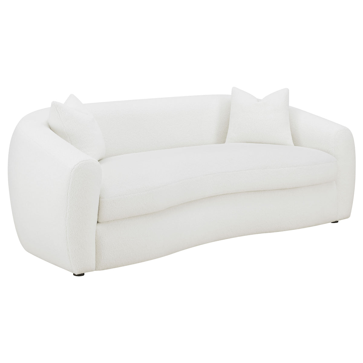 Best Furniture Outlet - Coaster - Isabella Faux Sheepskin Upholstered Sofa Natural - 509871