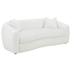 Best Furniture Outlet - Coaster - Isabella Faux Sheepskin Upholstered Sofa Natural - 509871