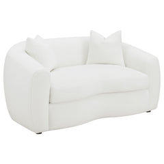 Best Furniture Outlet - Coaster - Isabella Faux Sheepskin Upholstered Loveseat Natural - 509872
