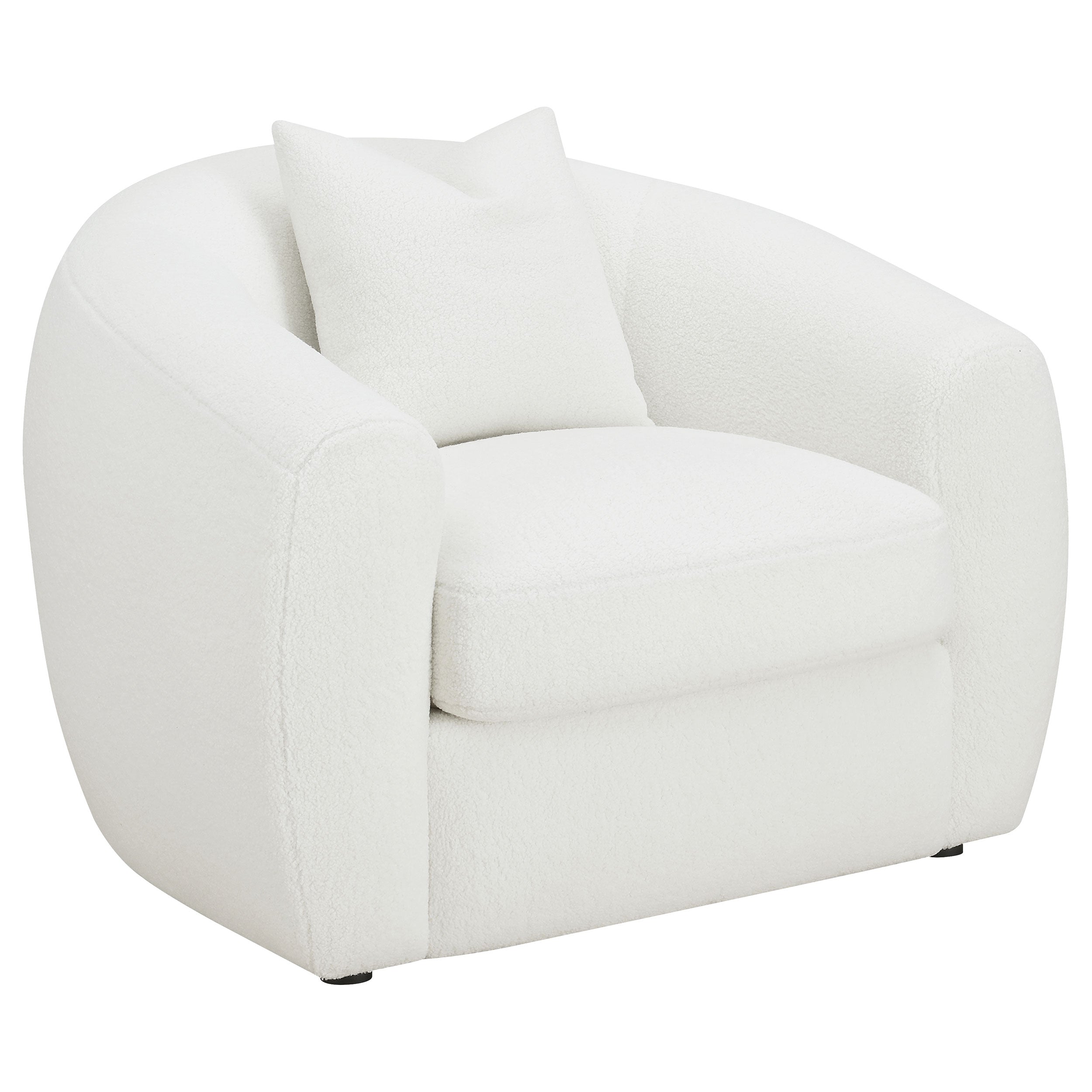 Best Furniture Outlet - Coaster - Isabella Faux Sheepskin Upholstered Accent Chair Natural - 509873