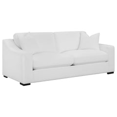 Ashlyn 2-piece Upholstered Sloped Arm Sofa Set White