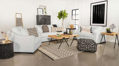 Best Furniture Outlet - Coaster - Ashlyn 3-piece Upholstered Sloped Arm Sofa Set White - 509891-S3