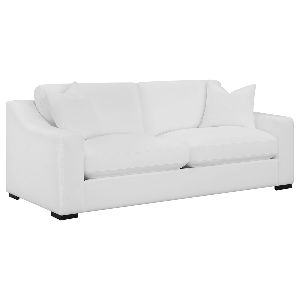 Best Furniture Outlet - Coaster - Ashlyn Upholstered Sloped Arm Sofa White - 509891